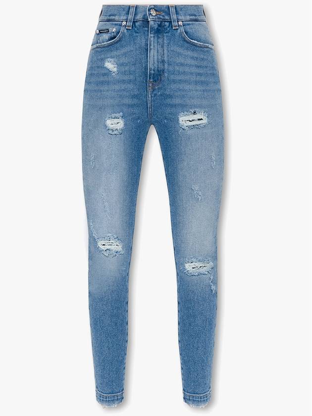 Liped Details Grass Jeans Blue - DOLCE&GABBANA - BALAAN 2