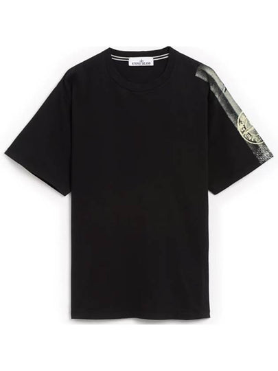 Compass Logo Round Short Sleeve T-Shirt Black - STONE ISLAND - BALAAN 2