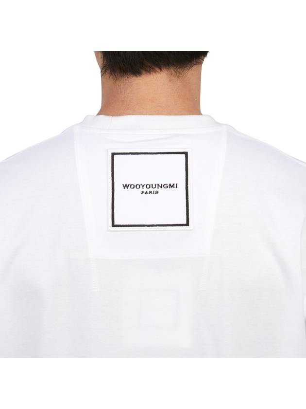 Cotton Square Label Short Sleeve T-Shirt White - WOOYOUNGMI - BALAAN 9