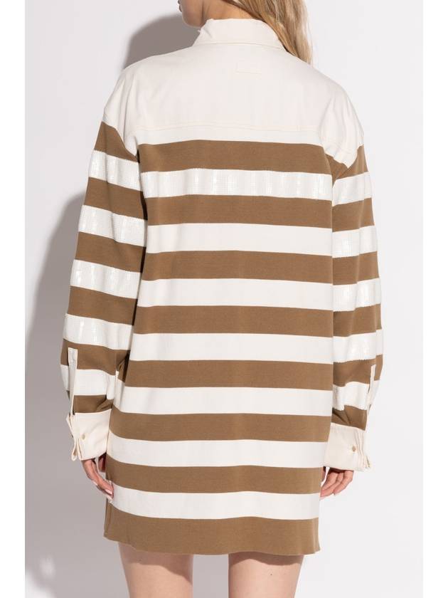 Max Mara Dress With Stripe Pattern, Women's, Brown - MAX MARA - BALAAN 4