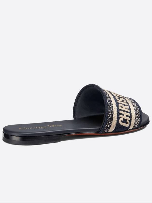 Dway Embroidered Cotton Mule Deep Blue - DIOR - BALAAN.