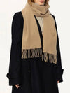 Small Heart Logo Wool Scarf Beige - AMI - BALAAN 4