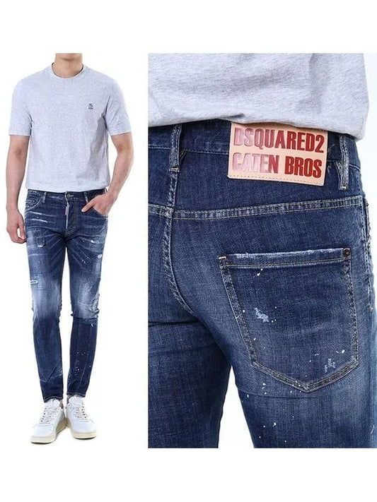 Toppa Wash Skater Straight Jeans Blue - DSQUARED2 - BALAAN 2