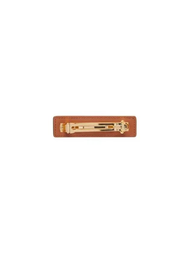 Logo Triomphe Canvas Calfskin Hair Clip Tan - CELINE - BALAAN 5