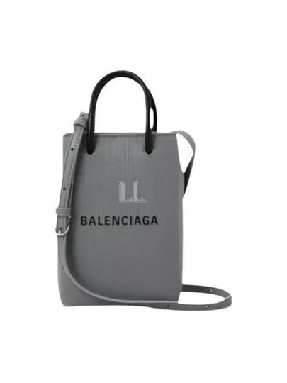 Logo Print Phone Holder Small Cross Bag Grey - BALENCIAGA - BALAAN 2