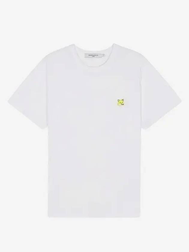 Monochrome Fox Head Patch Short Sleeve T-Shirt White - MAISON KITSUNE - BALAAN 3