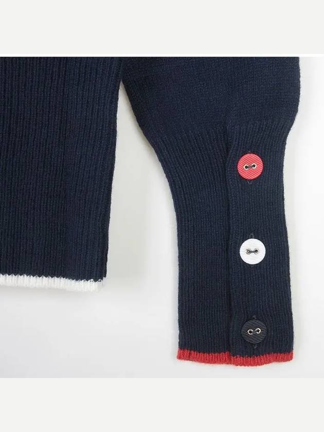 Hector Bow Virgin Wool Knit Top Navy - THOM BROWNE - BALAAN 6