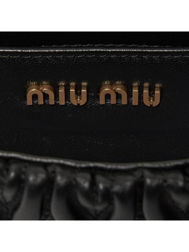 Matelasse Nappa Leather Logo Mini Bag Black - MIU MIU - BALAAN 8