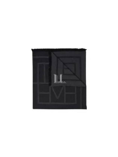 Monogram Logo Wool Muffler Dark Grey - TOTEME - BALAAN 2