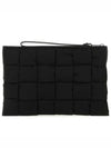 Cassette Small Flat Clutch Bag Black - BOTTEGA VENETA - BALAAN 2