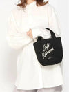 Café Logo Printing Cotton Canvas Small Tote Bag Black - MAISON KITSUNE - BALAAN 6