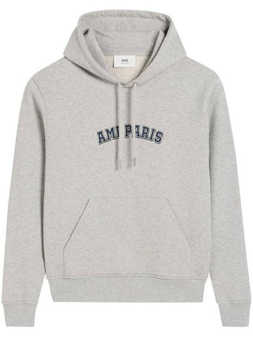 Classic Logo Print Hoodie Grey - AMI - BALAAN 1