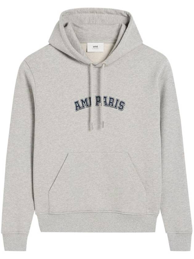 Classic Logo Print Hoodie Grey - AMI - BALAAN 1