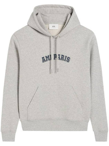 Classic Logo Print Hoodie Grey - AMI - BALAAN 1