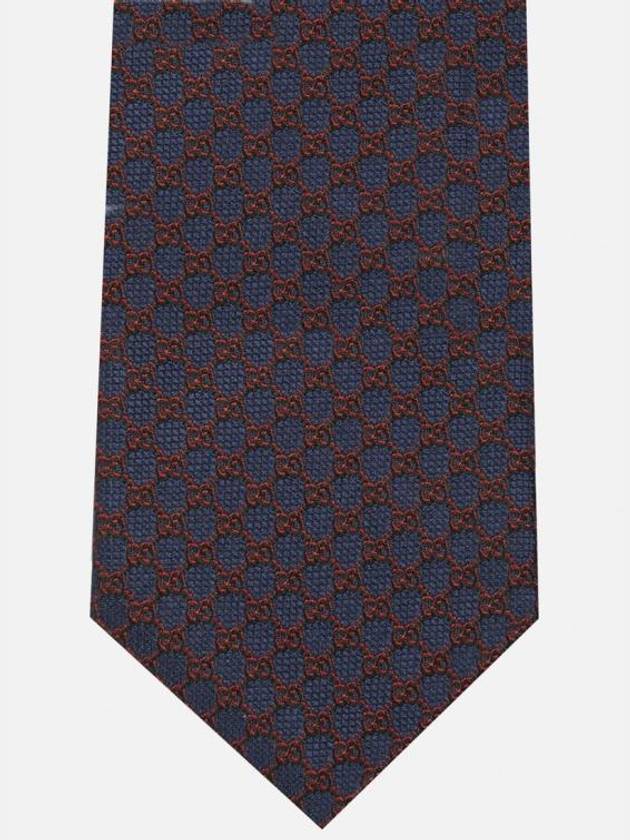 GG Silk Jacquard Neck Tie Navy Red - GUCCI - BALAAN 3