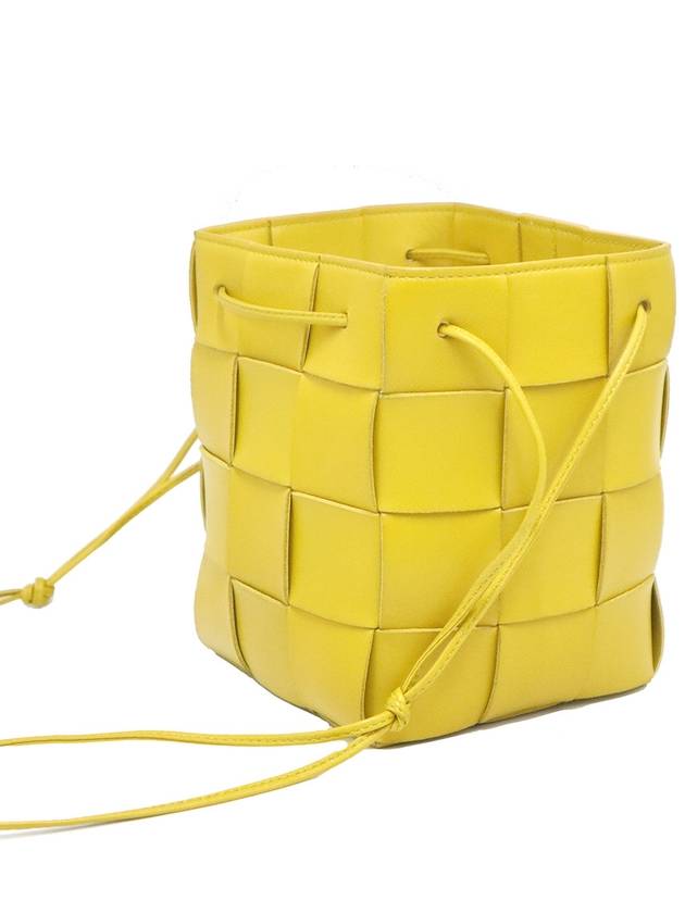 Bottega Veneta 680218 Yellow Intrecciato Weaving Small Cassette Crossbody Bucket Crossbag - BOTTEGA VENETA - BALAAN 5