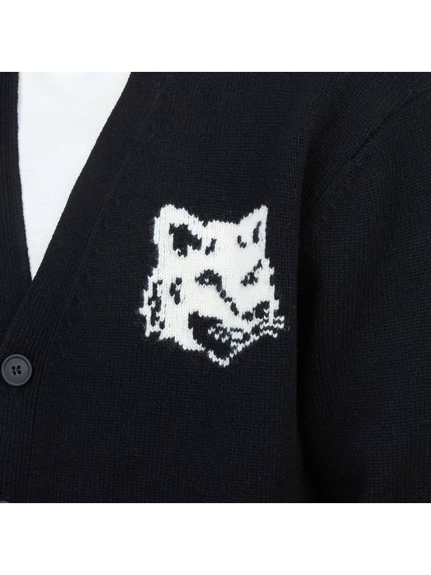 Fox Head Intarsia Comfort Cardigan Black - MAISON KITSUNE - BALAAN 7