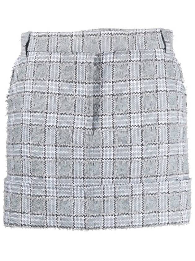 Thom Browne Ladies Med Grey Plaid-Check Print Mini Skirt, Brand Size 40 (US Size 8) - THOM BROWNE - BALAAN 1