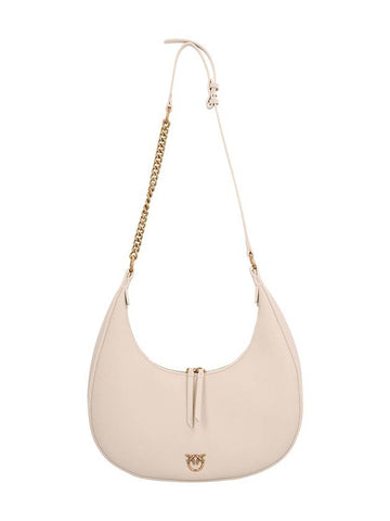 LARGE SHOULDER BAG IN DRUMMED LEATHER WITH CHAIN - PINKO - BALAAN 1