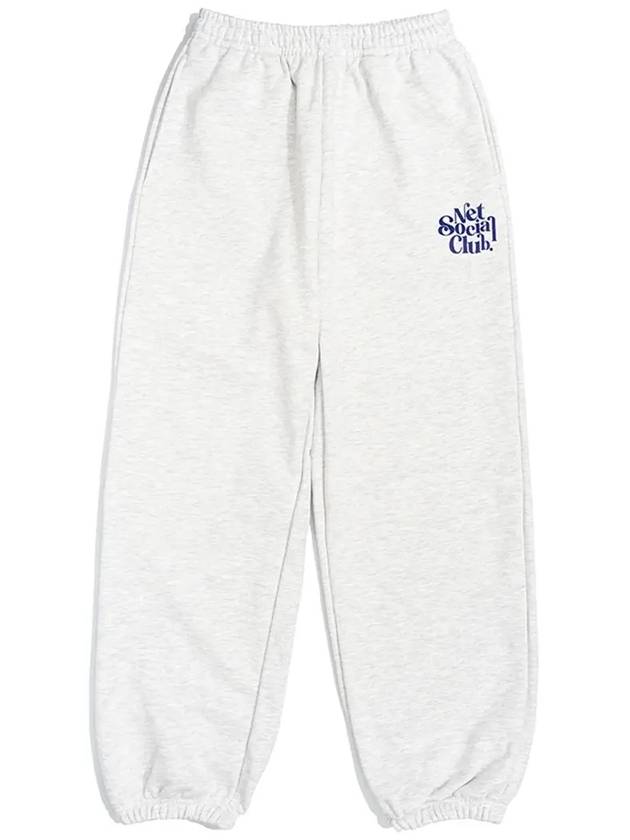 CURLY LOGO JOGGER PANTS LIGHT MELANGE - NET SOCIAL CLUB - BALAAN 5