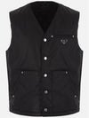 Triangle Logo Re-Nylon Padded Vest Black - PRADA - BALAAN 2