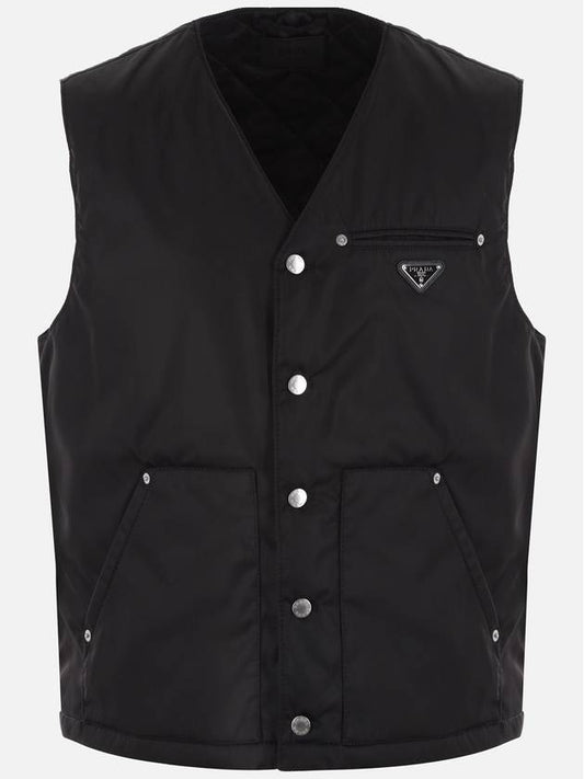 Triangle Logo Re-Nylon Padded Vest Black - PRADA - BALAAN 2