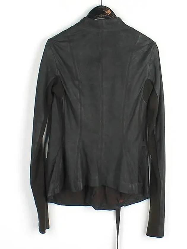 Black leather blend robe jacket - RICK OWENS - BALAAN 3