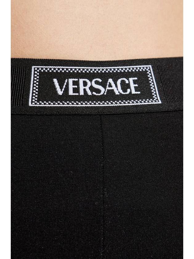 Versace Leggings With Logo Patch, Women's, Black - VERSACE - BALAAN 5