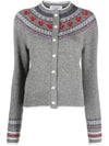 Rose Iceland Fair Isle Intarsia Cardigan FKC596AY1029 - THOM BROWNE - BALAAN 1