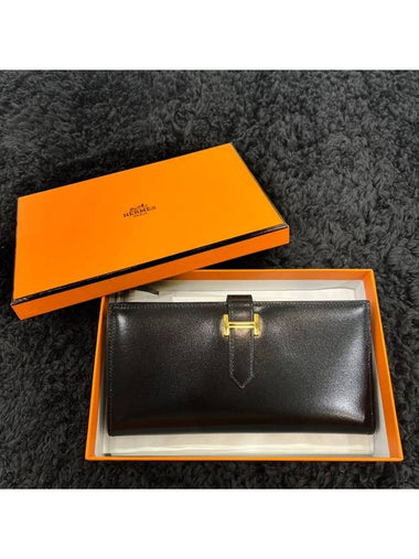 Bean black gold long wallet H039783CC - HERMES - BALAAN 1