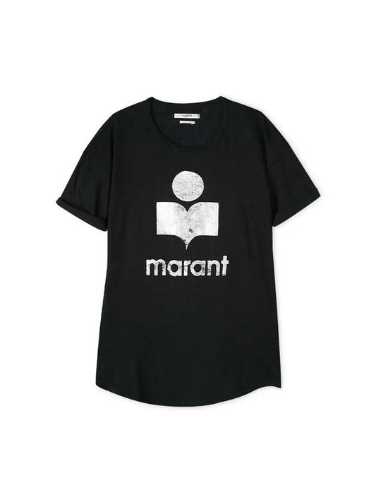 Etoile Coldy Short Sleeve T-Shirt Black - ISABEL MARANT - BALAAN.