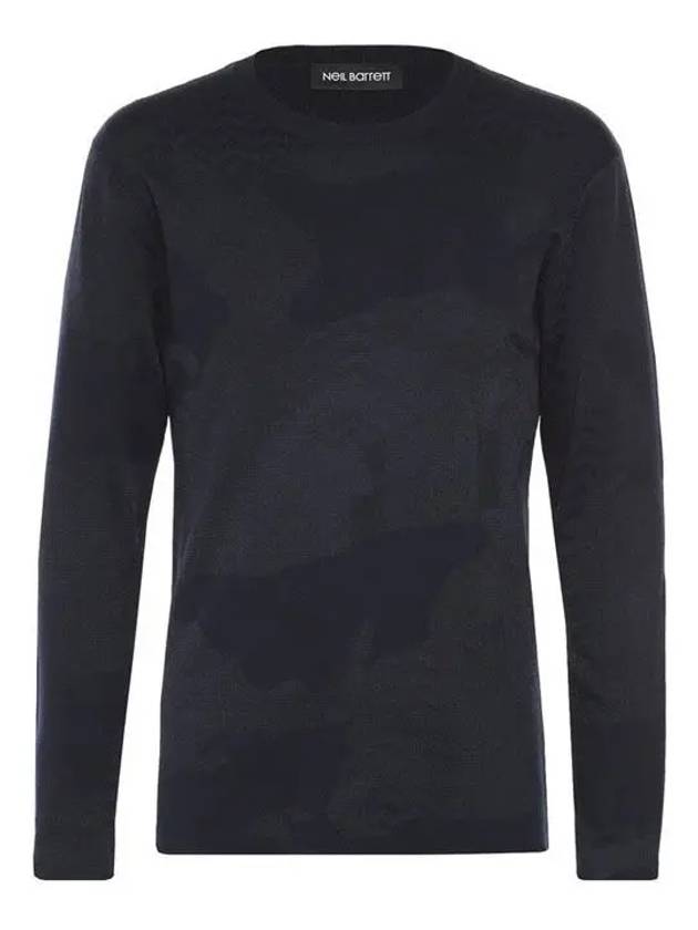 Men's Camo Wave Knit Top Navy - NEIL BARRETT - BALAAN 2