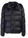 Logo Patch Hooded Down Padding Black - BURBERRY - BALAAN 3