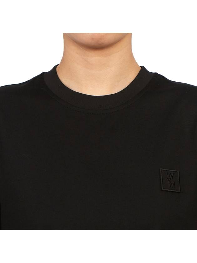 Women's Gradient Embossing Back Logo Short Sleeve T-Shirt Black - WOOYOUNGMI - BALAAN 8