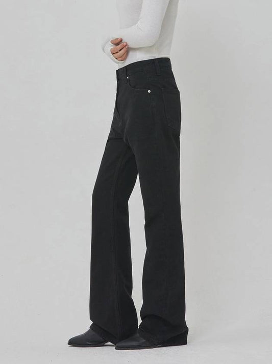 Denim Relaxed Long Boot Cut Pants Black - RYUL+WAI: - BALAAN 2