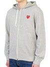 Men's Red Heart Waffen Zip Up Hoodie Grey P1 T168 1 - COMME DES GARCONS - BALAAN 4