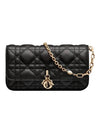 Lady Phone Cannage Lambskin Pouch Black - DIOR - BALAAN 1