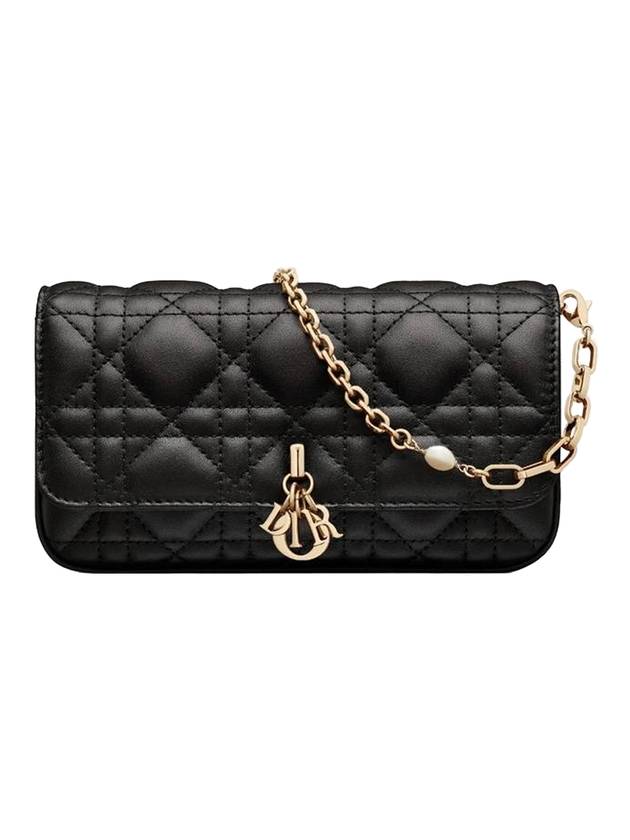 Lady Phone Cannage Lambskin Pouch Black - DIOR - BALAAN 1