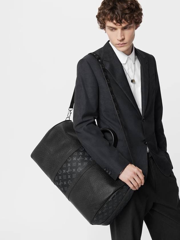 Keepall Bandoulier 50 Duffel Bag Black - LOUIS VUITTON - BALAAN 3