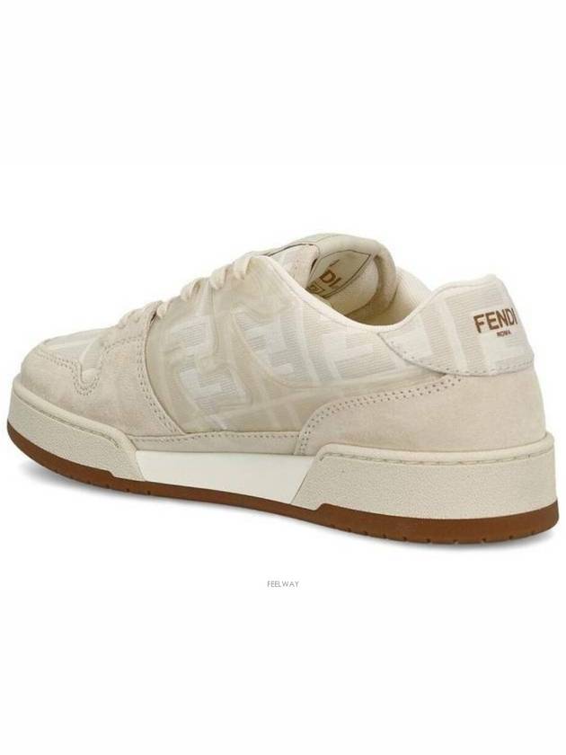 Match Canvas Low-Top With White Suede - FENDI - BALAAN 4