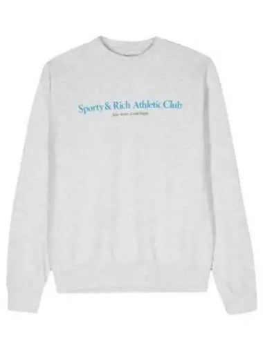 Athletic Club Logo Print Sweatshirt Heather Gray CRAW2360HG - SPORTY & RICH - BALAAN 1