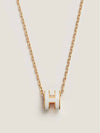 Mini Pop H Pendant Necklace Gold Blanc White - HERMES - BALAAN 2