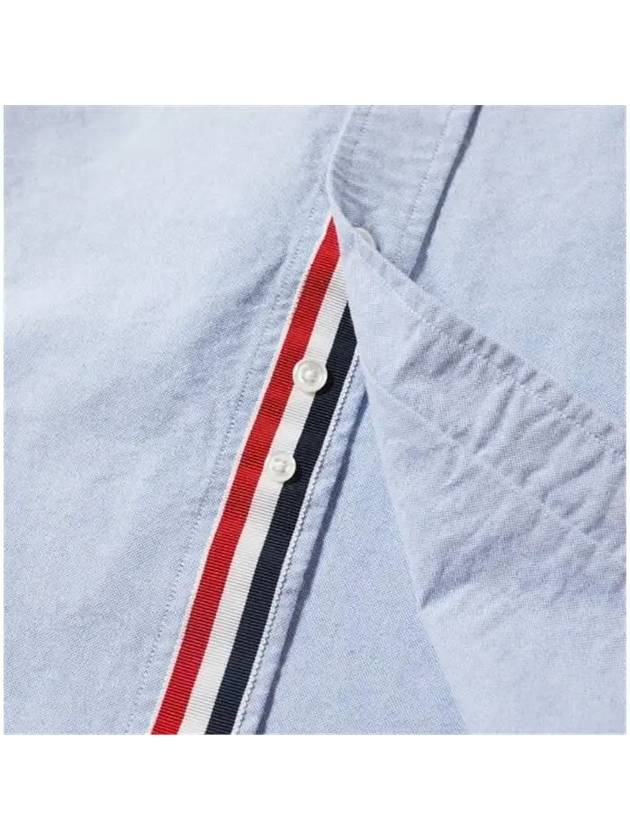 Oxford Grosgrain Placket Cotton Long Sleeve Shirt Light Blue - THOM BROWNE - BALAAN 5