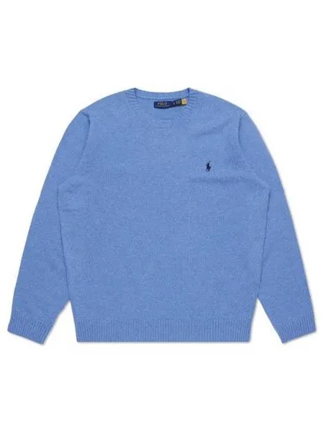 Wool Cashmere Crew Neck Sweater Blue - POLO RALPH LAUREN - BALAAN 2