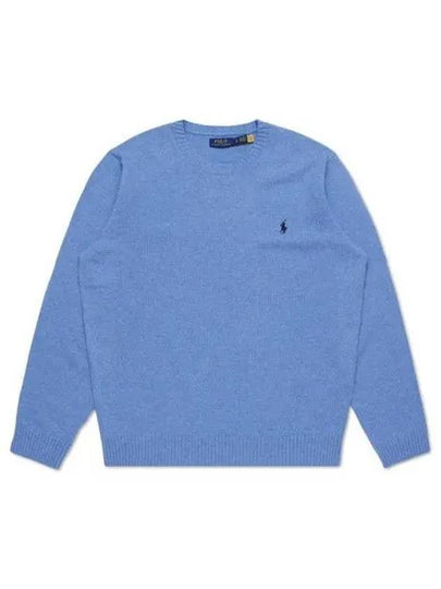 Wool Cashmere Crew Neck Sweater Blue - POLO RALPH LAUREN - BALAAN 2