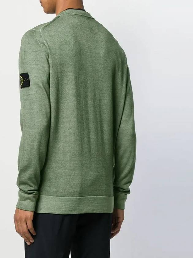 Wappen Patch Round Wool Knit Top Green - STONE ISLAND - BALAAN 5