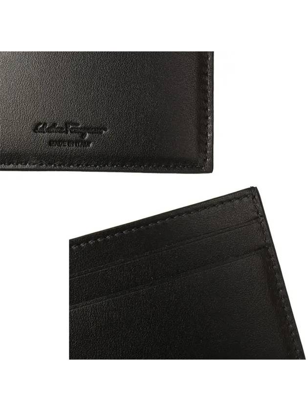 Logo Calf Leather Card Wallet Black - SALVATORE FERRAGAMO - BALAAN 5