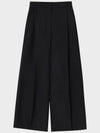 Wool Win Tuck Wide Slacks Black - NOIRER FOR WOMEN - BALAAN 3