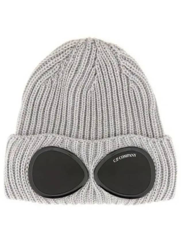 Extra Fine Merino Wool Goggle Beanie Grey - CP COMPANY - BALAAN 2