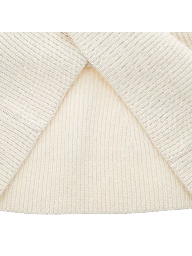 Crew Neck Ribbed Long Sleeve Wool Knit Top Ivory - JIL SANDER - BALAAN 8